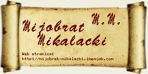 Mijobrat Mikalački vizit kartica